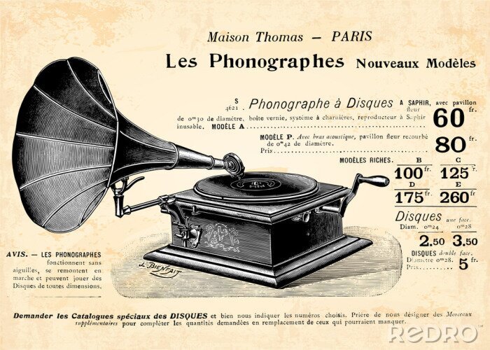 Poster Muziek en muziekinstrument grammofoon
