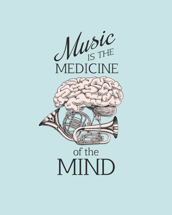 Poster Muziek geneest alles