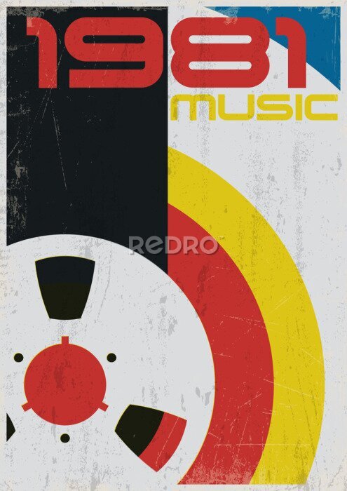 Poster muziek uit de jaren 80