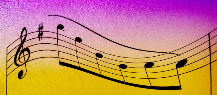 Poster Muzieknotities scoren achtergrond