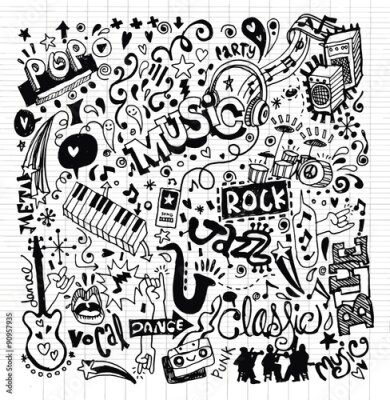 Poster Muzikale aantekeningen in het notitieboekje