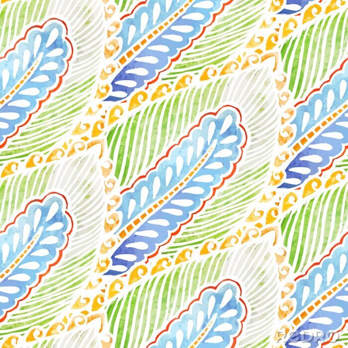 Poster Naadloze aquarel achtergrond patroon