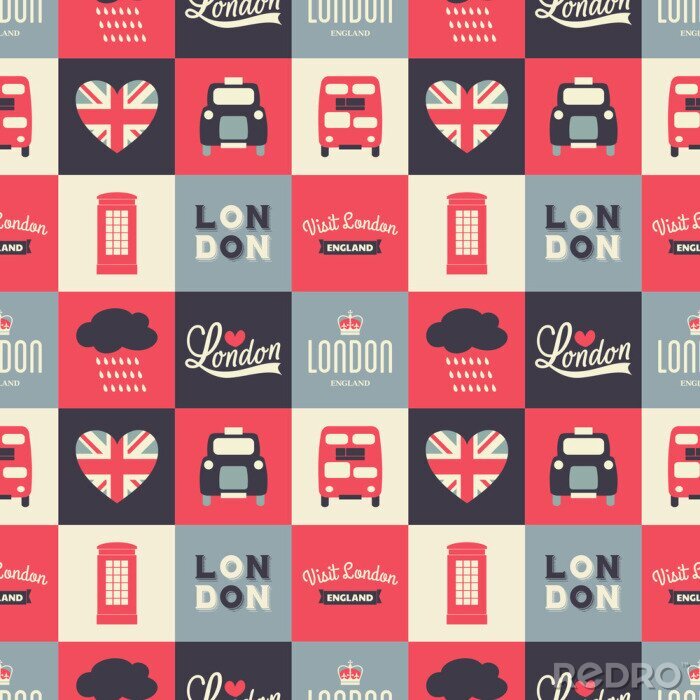 Poster Naadloze Londen Achtergrond