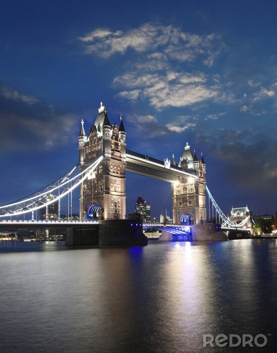 Poster Nacht en de brug in Londen