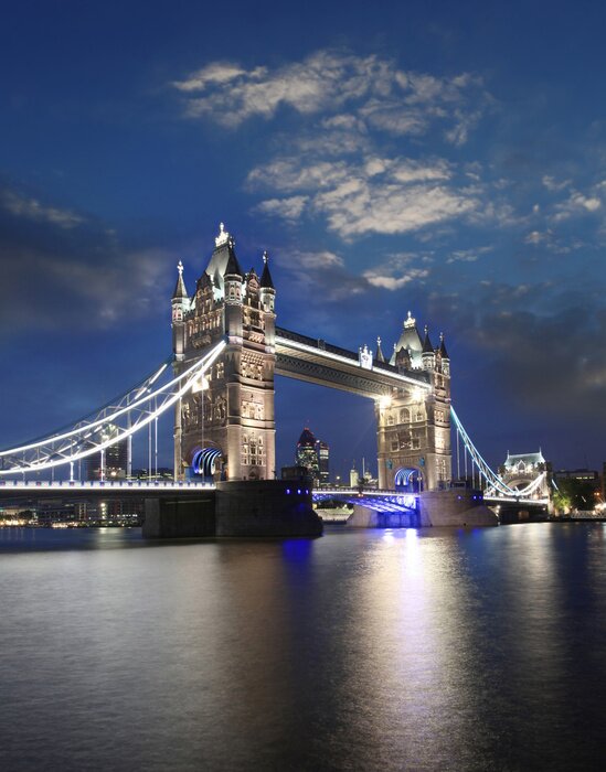Poster Nacht en de brug in Londen