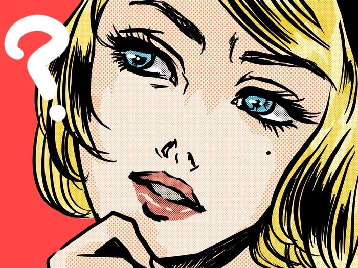 Poster Nadenkend meisje