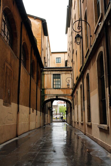 Poster Natte straten in Lyon