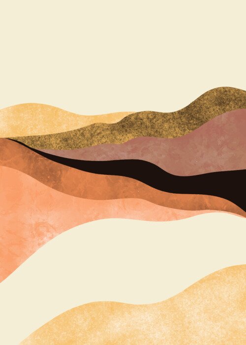 Poster Natural Landscape background with hand painted illustrations. Mountain in poster design. Abstract arts background . Vector illustration