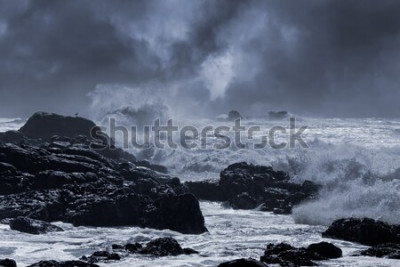 Poster Natuur en landschappen van de stormachtige zee