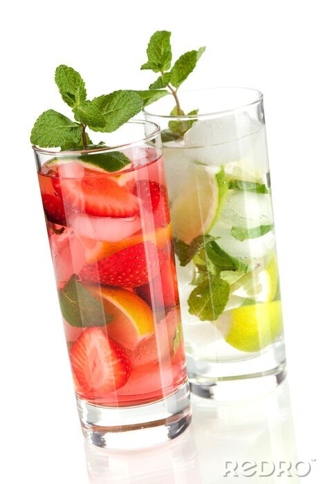 Poster Natuurlijke drank water met fruit