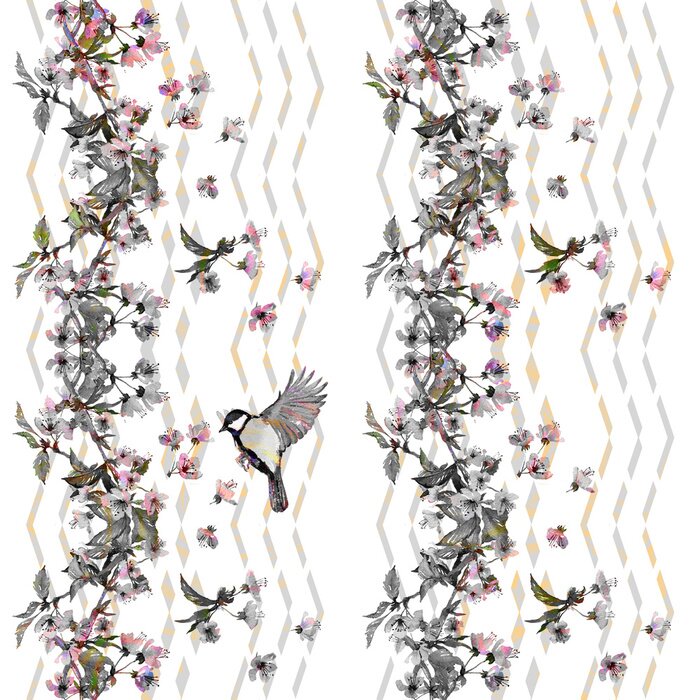 Poster Natuurthema in oosterse stijl