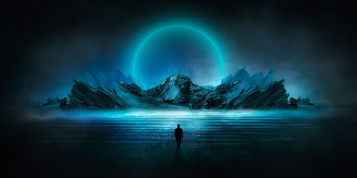 Poster Neon fantasie illustratie