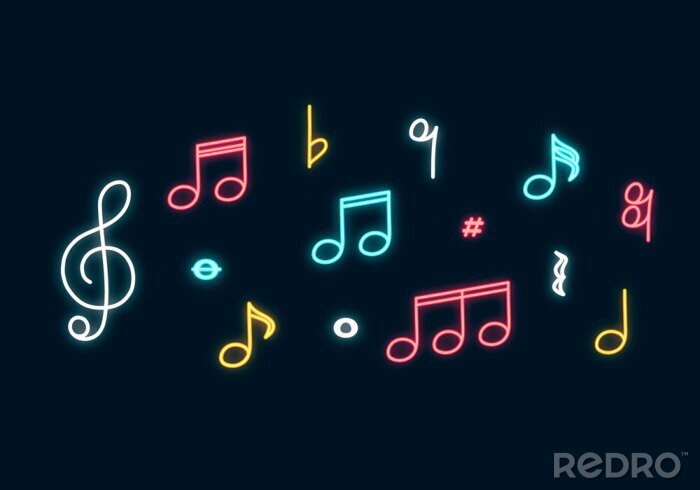 Poster Neon noten