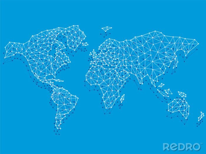 Poster Net wereldkaart