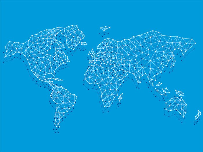 Poster Net wereldkaart