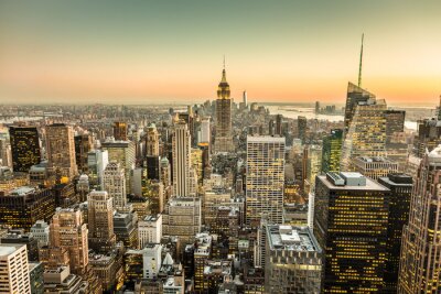 New York City Manhattan skyline van het centrum.