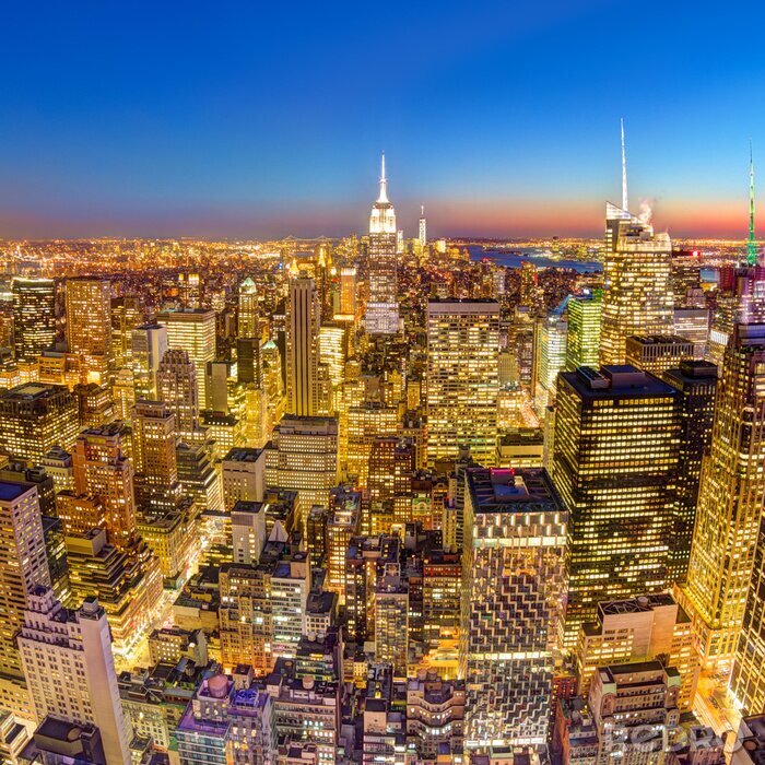 Poster New York City Manhattan skyline van het centrum.