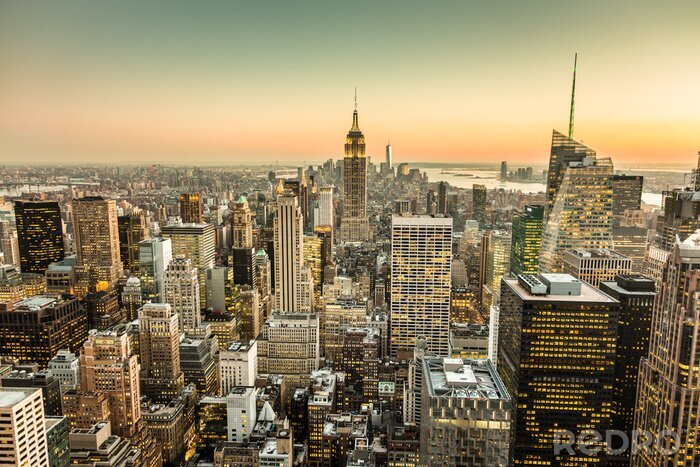 Poster New York City Manhattan skyline van het centrum.
