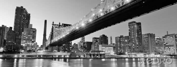Poster New York City nacht panorama