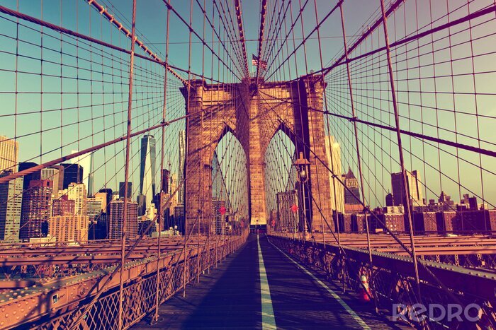 Poster New York en de Brooklyn Bridge