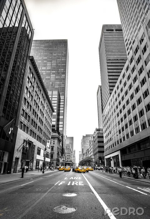 Poster New York taxi in het midden van de straat