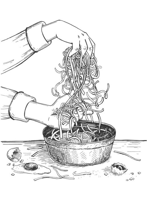 Poster Noodles and pasta making process