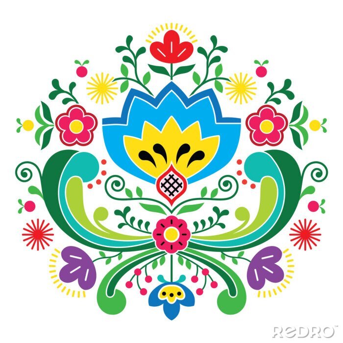 Poster Noors folkloristisch patroon