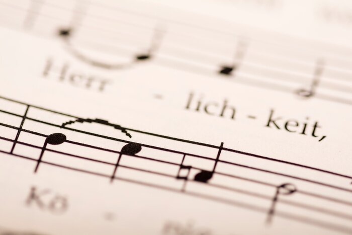 Poster Notenblatt in Nahaufnahme