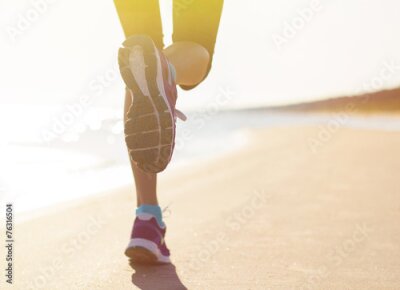 Poster Ochtendjoggen op het strand