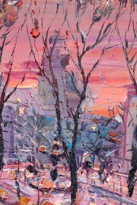 Poster Oil painting, abstract drawing, handmade