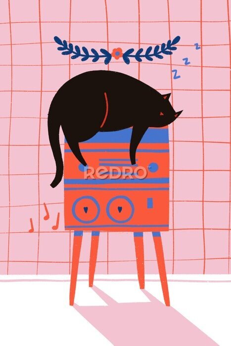 Poster Onhandelbare zwarte kat