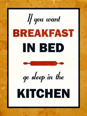 Poster Ontbijt op bed citaat