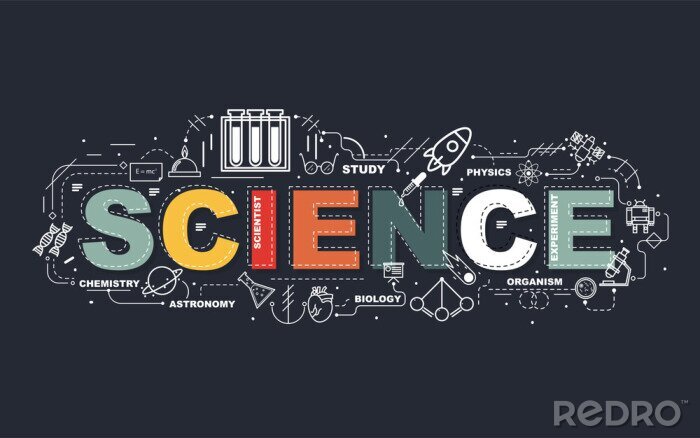 Poster Ontwerpconcept van Word SCIENCE Website Banner.