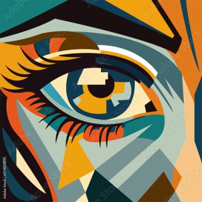 Poster Oog pop-art stijl