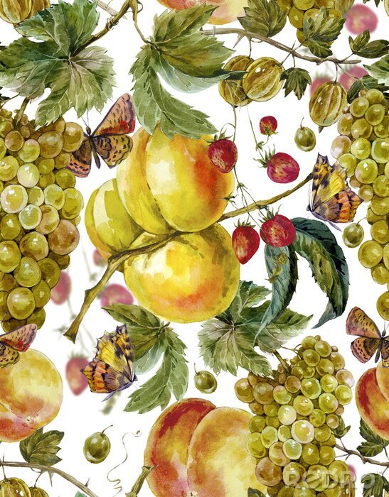 Poster Oogst van zomerfruit