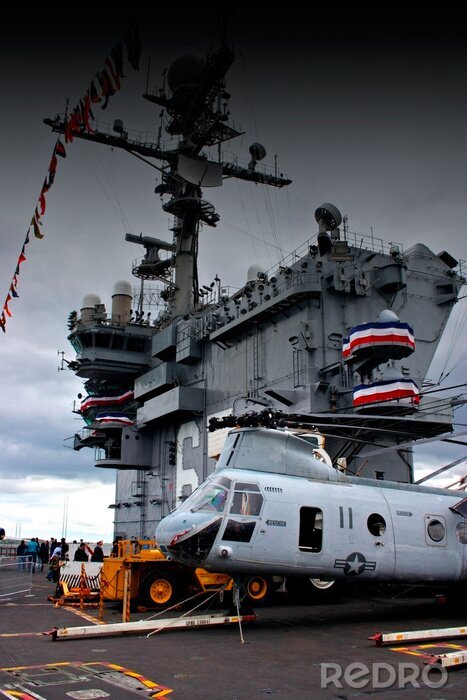 Poster op het dek van de USS John f. kennedy