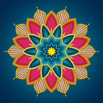 Poster Opengewerkte mandala met een etnisch patroon.