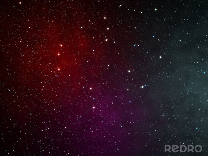 Poster Opstelling van sterren tussen nevels