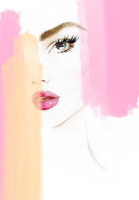 Poster Opvallend aquarelportret