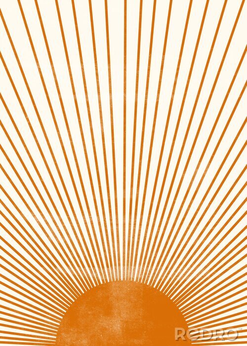 Poster Orange Sun print boho minimalist printable wall art
