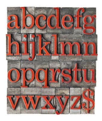 Poster Origineel metalen alfabet