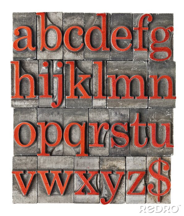 Poster Origineel metalen alfabet