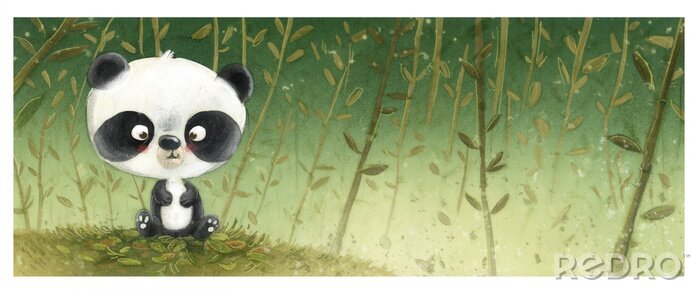 Poster oso panda pequeño