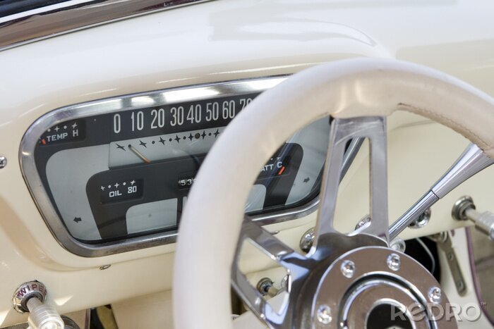 Poster oude auto dashboard