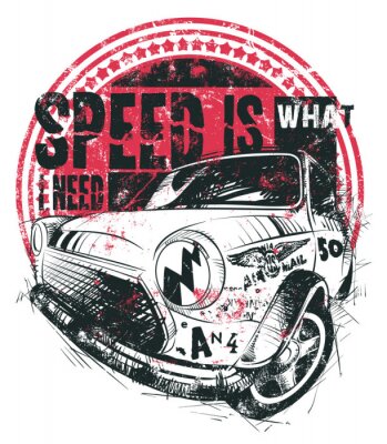 Poster Oude auto's met logo's