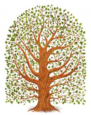 Poster Oude boom met veel bladeren