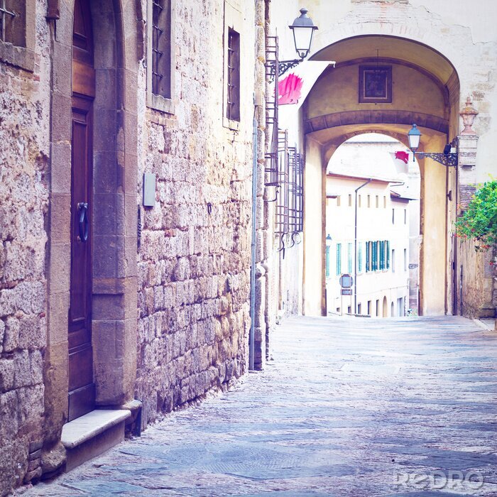 Poster Oude historische straat in een huurkazerne