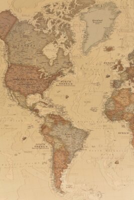 Poster Oude kaart uit de geografische atlas