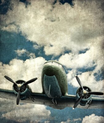 Oude militaire vliegtuigen, vintage achtergrond
