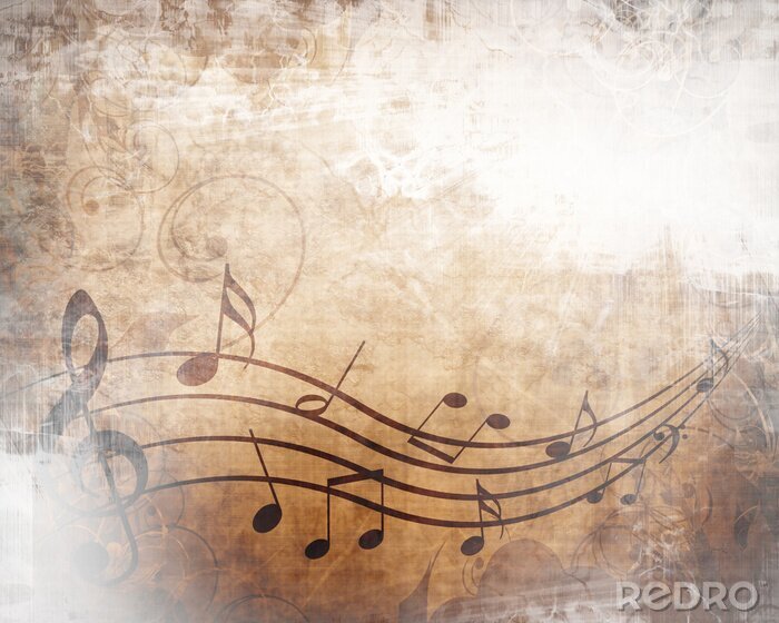 Poster Oude muziek blad